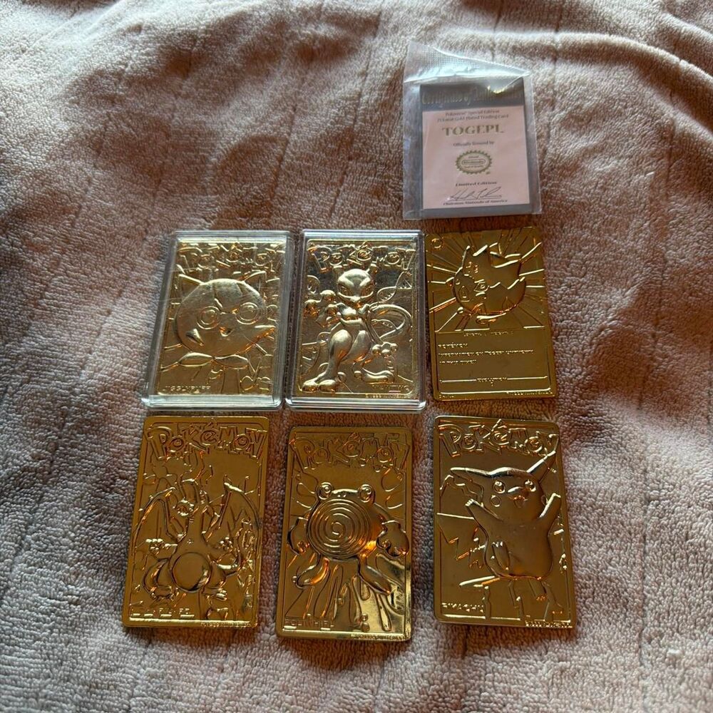 Vintage Pokémon 23k Gold Plated Cards Full Set 1999 Burger King